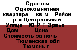 Сдается Однокомнатная квартира 30 кв.м › Район ­ р-н Центральный › Улица ­ Ю.Р.Г.Эрвье › Дом ­ 30 › Цена ­ 1 800 › Стоимость за ночь ­ 1 800 - Тюменская обл., Тюмень г. Недвижимость » Квартиры аренда посуточно   . Тюменская обл.,Тюмень г.